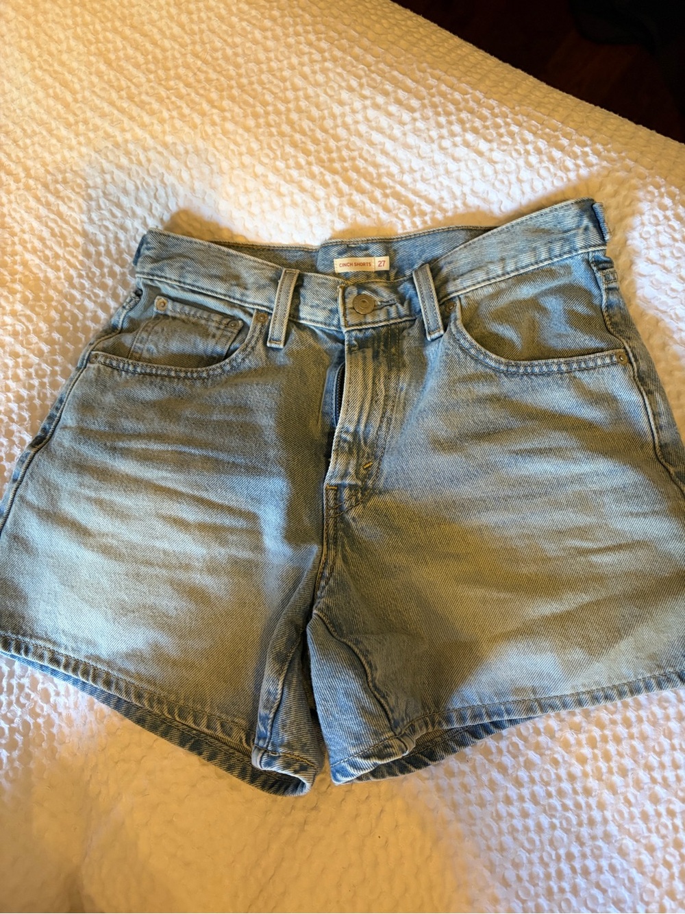 Levi's Light Blue High-Rise Denim Shorts